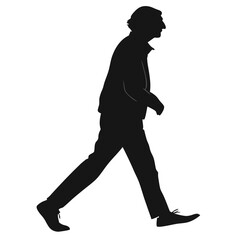silhouette walkings on white background