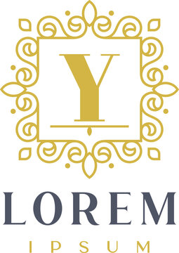 Luxury Square Decorative Letter Y Logo Template
