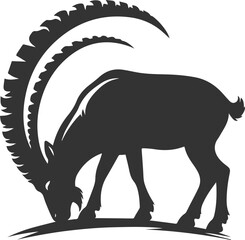 Mountain goat ibex animal vector drawing