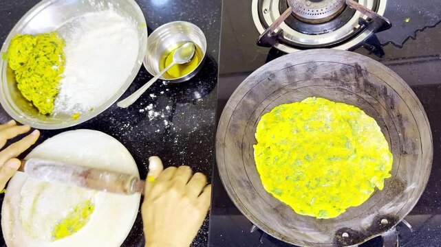Yellow green mix for Crispy Indian Flatbread