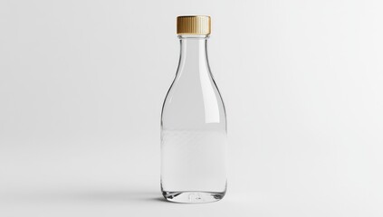Clear glass bottle with gold cap (2)