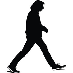 silhouette walkings on white background