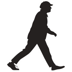 silhouette walkings on white background