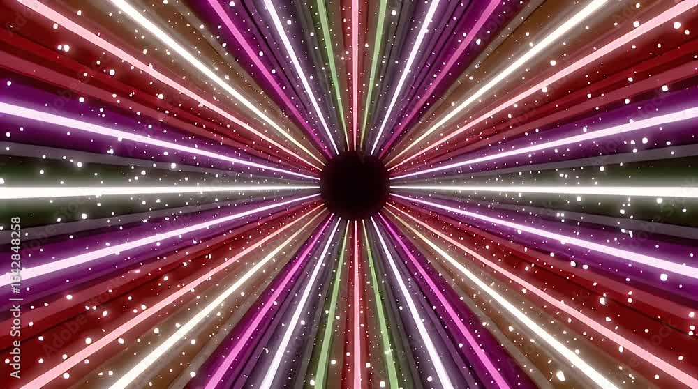Poster abstract multicolored radiating lines motion background