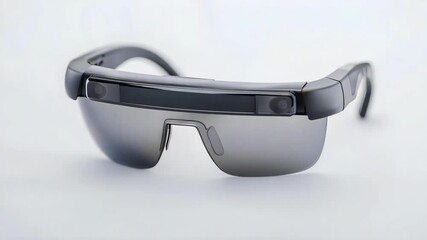 A pair of smart glasses designed for augmented reality or enhanced digital interaction. - Powered by Adobe