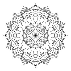 abstract floral background coloring page line art