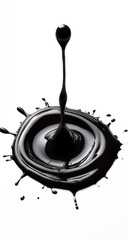Fototapeta premium Dark liquid splash, central drop