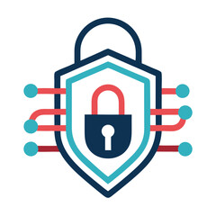 Cyber security shield icon network protection