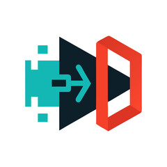 Data transfer icon digital information flow