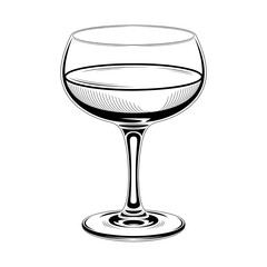empty wine glass coloring page line art
