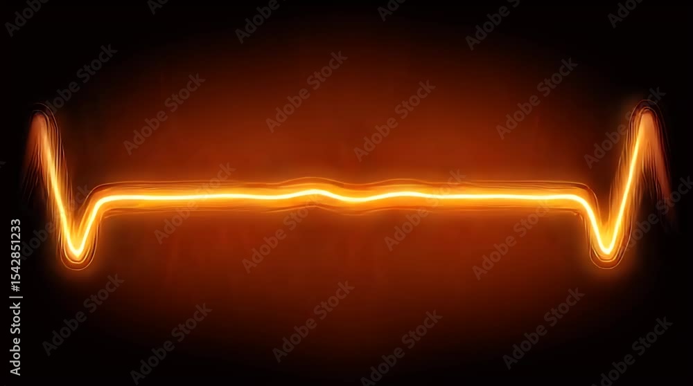 Poster glowing orange waveform animation on dark background