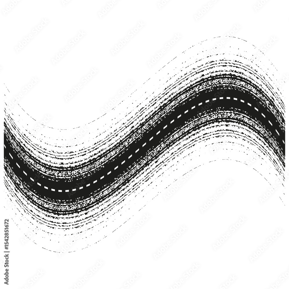 Poster wavy arc sweep. black fluid motion. dynamic curve symbol. vector art element.