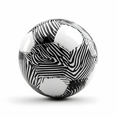 A soccer ball with black and white panels, isolated on a white background
