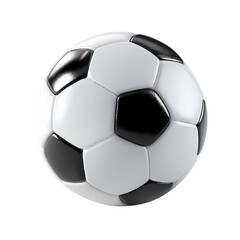 3d icon of a black and white soccer ball isolated on transparent background