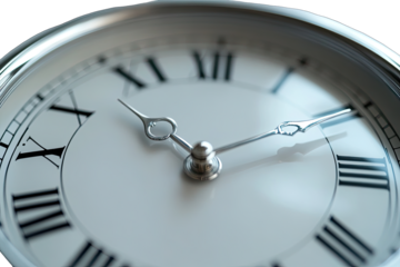 Close-up antique clock face, hands ticking