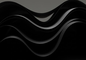 Fototapeta premium Abstract Wave Forms of Black Paper Layers
