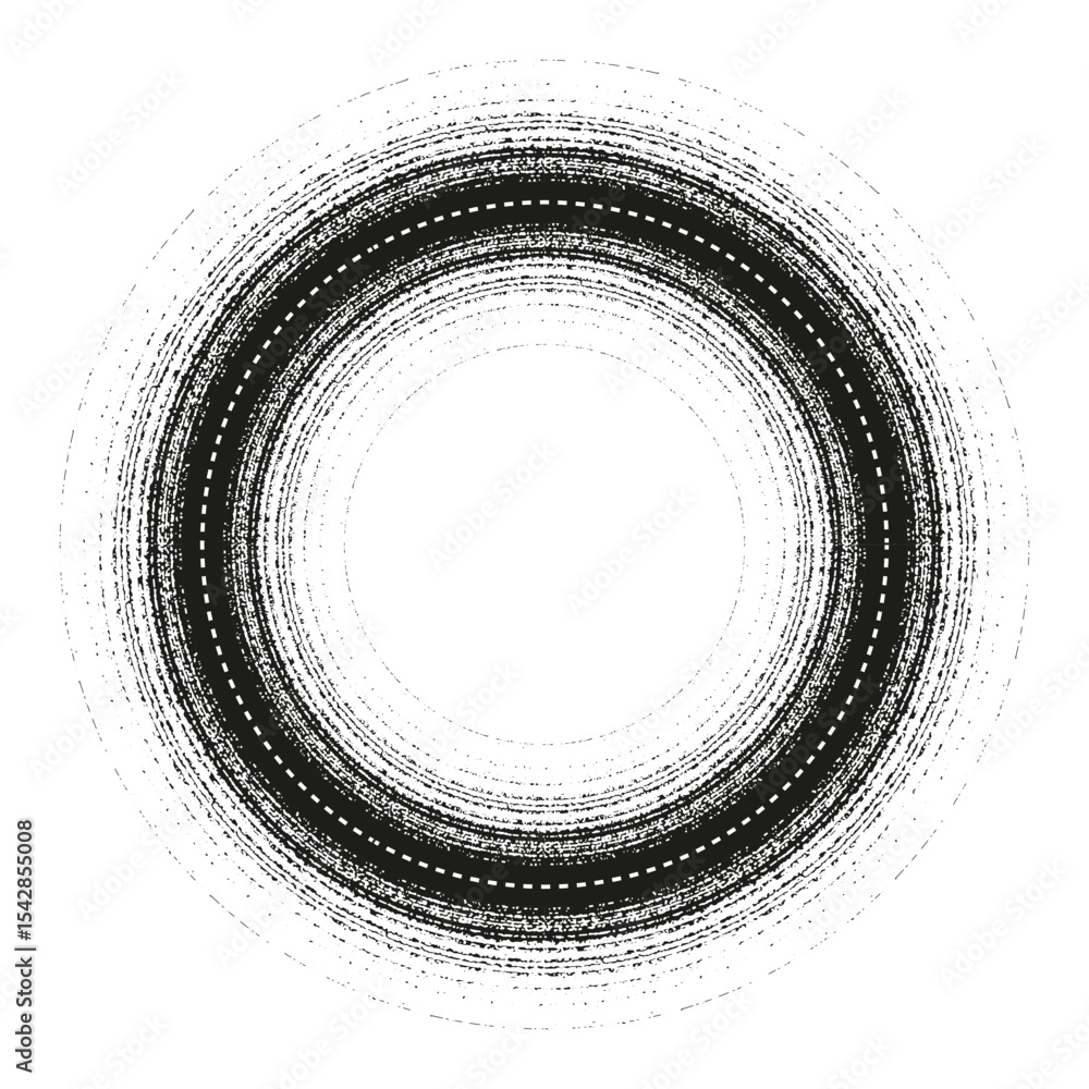Poster round contour circle. smooth gray outline. minimal art symbol. vector design shape.