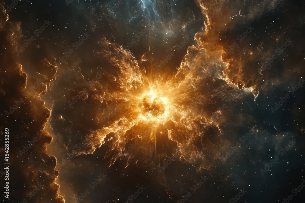 Aufkleber supernova nebula displays brilliant explosion of a collapsed star in deep space, supernova nebula co