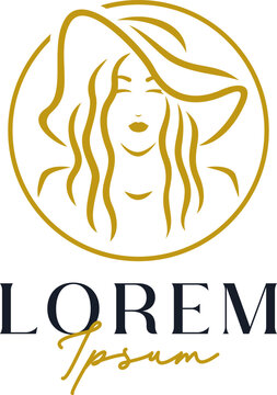 Luxury Woman Hat Logo Template Vol. 6