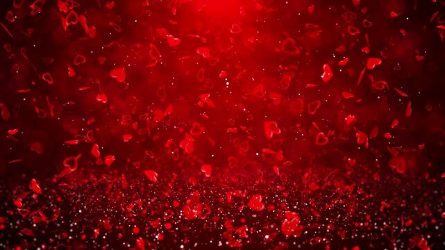 Heart animated Abstract Glow Particles Abstract hearts shape flowing, Wedding anniversary love background. Bokeh, particle, shimmer, sparkle, heart Romantic Love Overlay for Wedding Valentine's Day