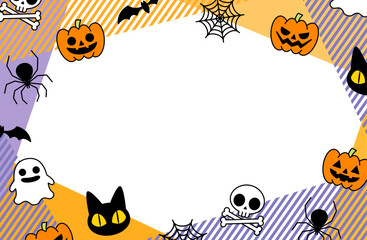 ハロウィンモチーフフレームベクターイラスト