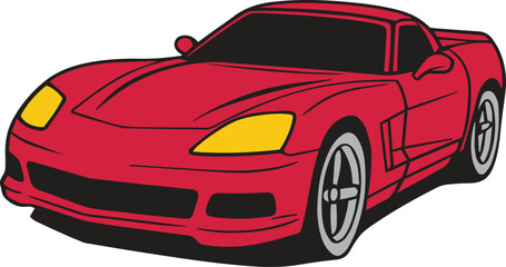 Red Sports Car Illustration, Perfect for Automotive Design