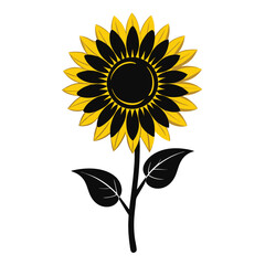 sunflower sticker on white background