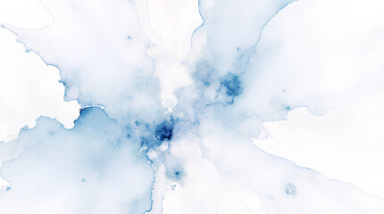 Fototapeta premium Abstract Pastel Blue Watercolor Stain Expanding From Center