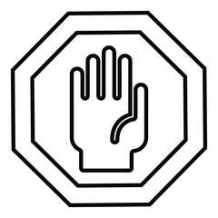 Obraz premium blocked line icon design. blocked thin black outline symbol vector illustration. editable stroke icon on transparent background.