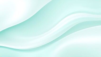 Fototapeta premium 3D liquid wave abstract background, mint green and white vector curves, soft gradients, clean business design, modern and professional aesthetics