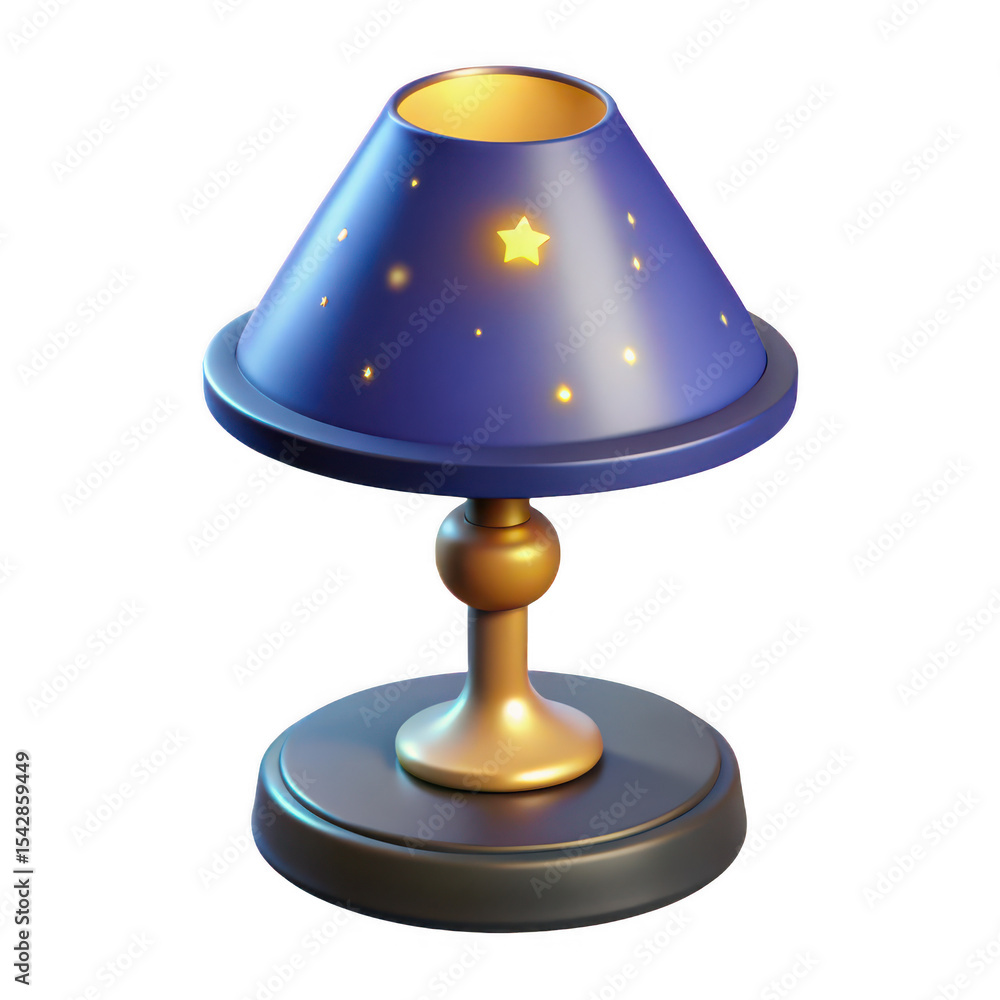 Poster a 3d rendering of a starshaped nightlight isolated on transparent background