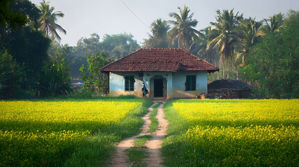 Village farm Indian rural house