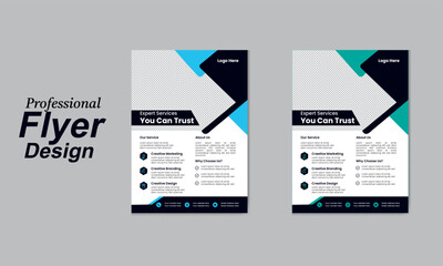 Minimal corporate flyer template with geometric shapes – clean business brochure layout for company promotion, professional marketing flyer design