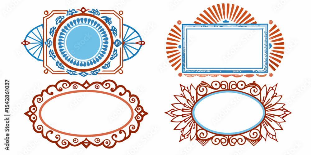 Poster elegant decorative frames set perfect for branding design projects and logo creation