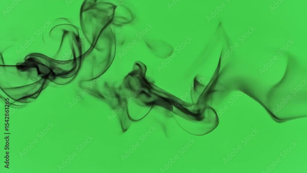 Aufkleber abstract smoke patterns against bright lime green background for design projects and visual effects