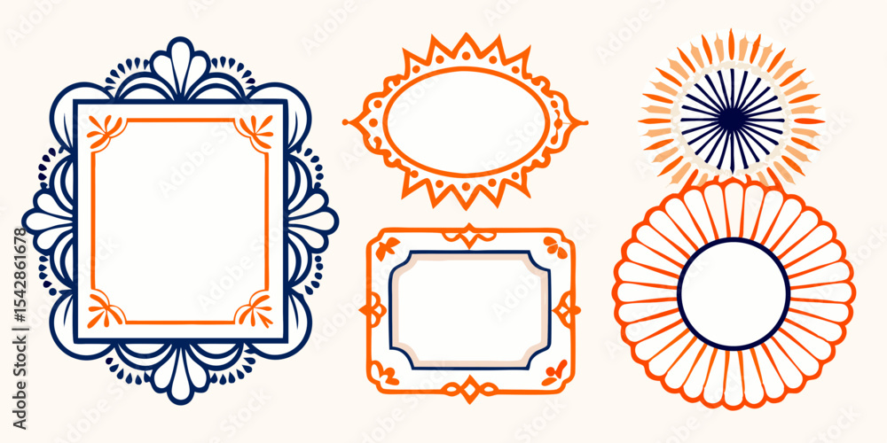 Poster elegant decorative frames set for design projects branding logos and invitations