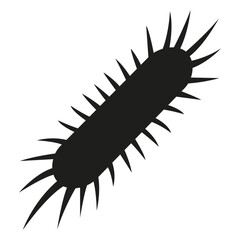 Black bacteria or virus cell silhouette, a menacing microscopic organism illustration perfect for science, health, and disease-related graphics