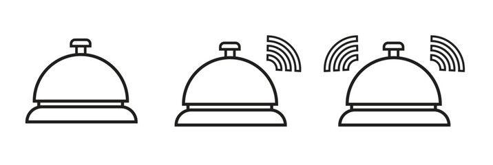Hotel Bell Icons - Alerts, Badges, Reminders and Message Indicators - Vector Set