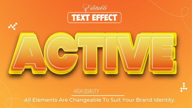 editable modern active text effect design