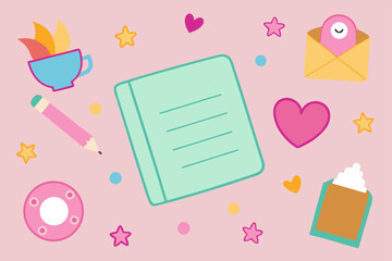 Cute Pastel Stationery and Notes A Delightful Collection of  Doodle-Style Designs