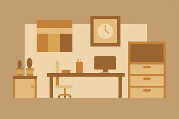 Fototapeta premium Modern Minimalist Home Office Design Desk Setup Inspiration