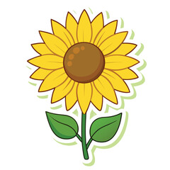 Fototapeta premium sunflower sticker on white background