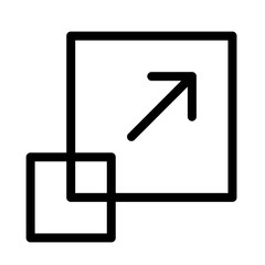 Expand Symbol with Arrow and Square Outline