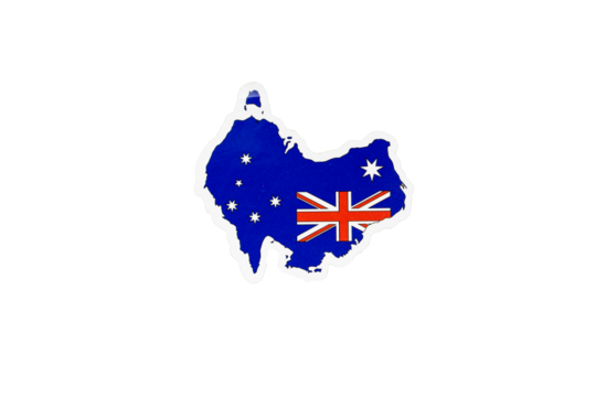 Australia Map with National Flag Design