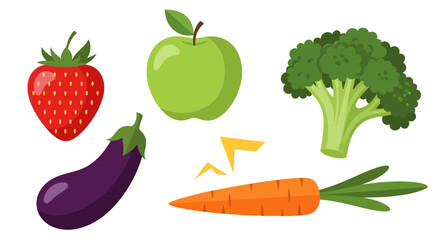 Colorful Flat Lay of Fresh Fruits and Vegetables