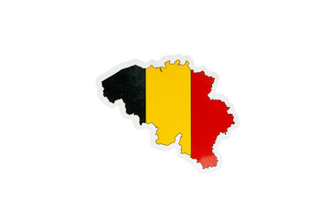 Belgium Map with National Flag Colors
