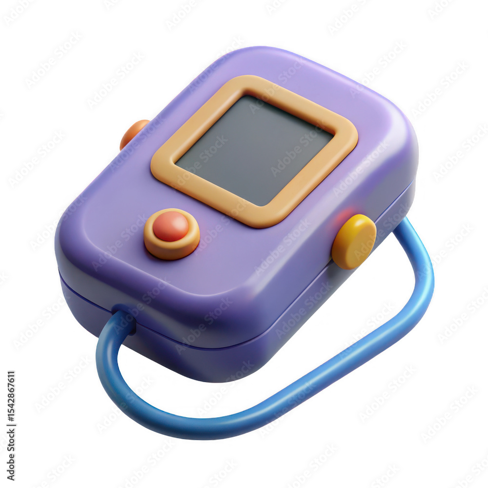 Poster a retro camera 3d model isolated on transparent background