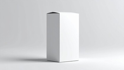 Tall White Cardboard Box Packaging Mockup for Product Design Presentation Perfect for Branding and Advertising