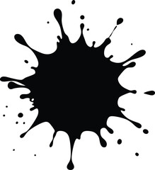Black Ink Splash Design Element