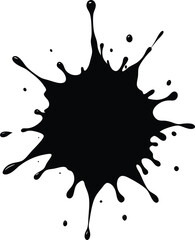 Black Ink Splash Design Element